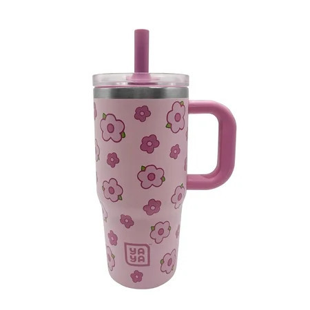 YAYA My First Travel Tumbler for Toddlers 3+ with Reusable Straw and Spill-Safe Lid, 12oz, Floral | Walmart (US)