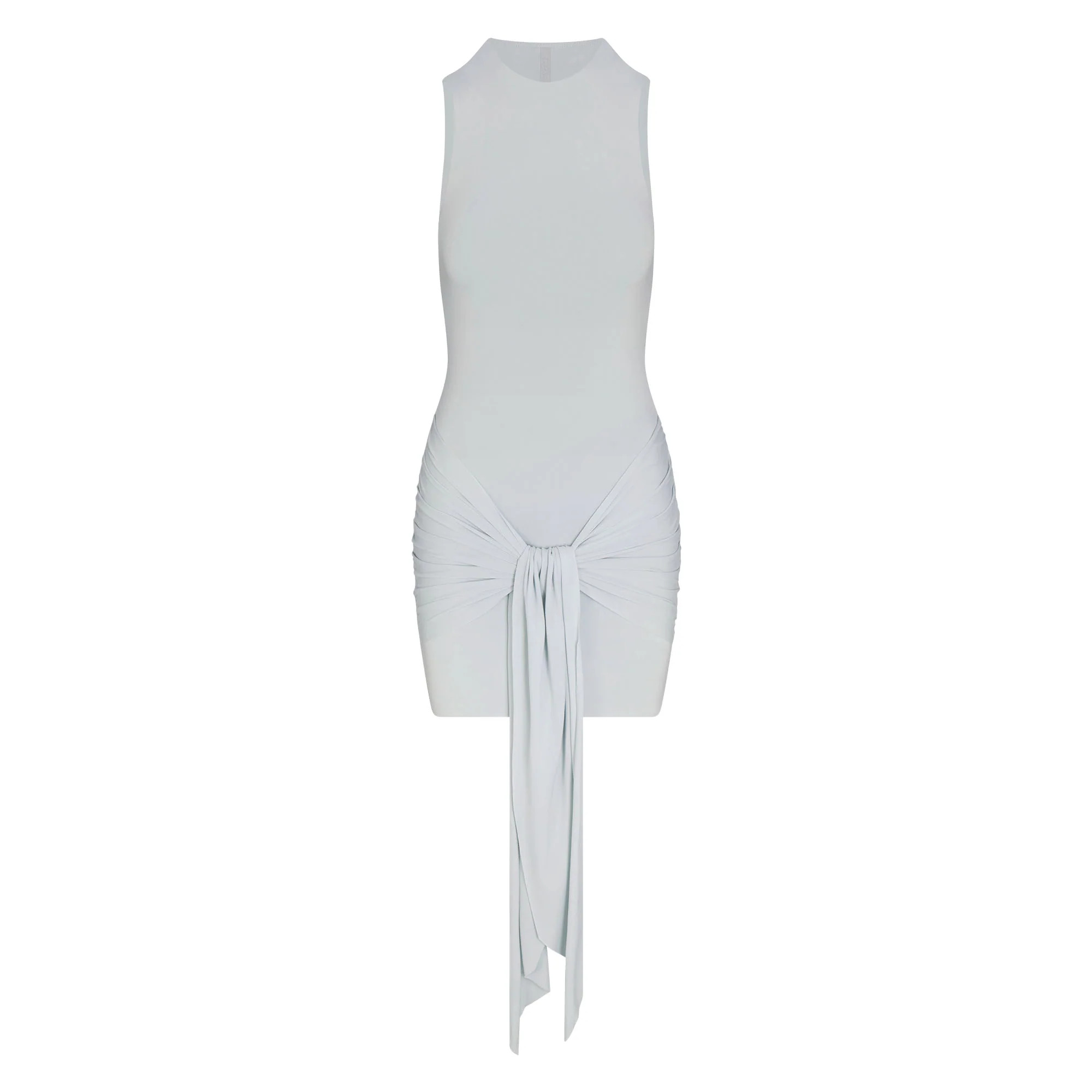 CUPRO JERSEY WRAP MINI DRESS | PEARL | SKIMS | SKIMS (US)