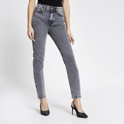 Grey acid wash Brooke high rise slim jeans | River Island (UK & IE)