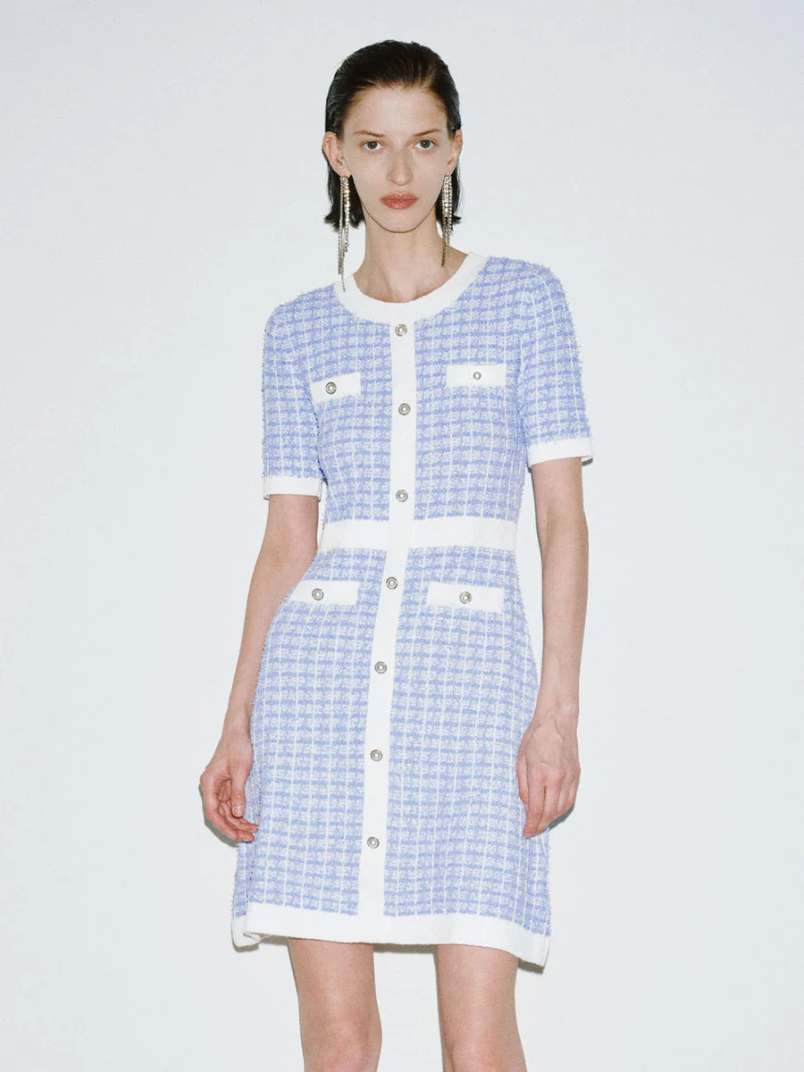 Robes en tweed à manches courtes | Urban Revivo