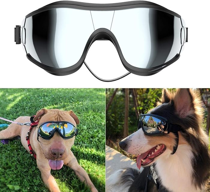 Dog Sunglasses/Goggles, UV/Wind/Dust/Fog Protection Pet Glasses Eye Wear with Adjustable Strap fo... | Amazon (US)