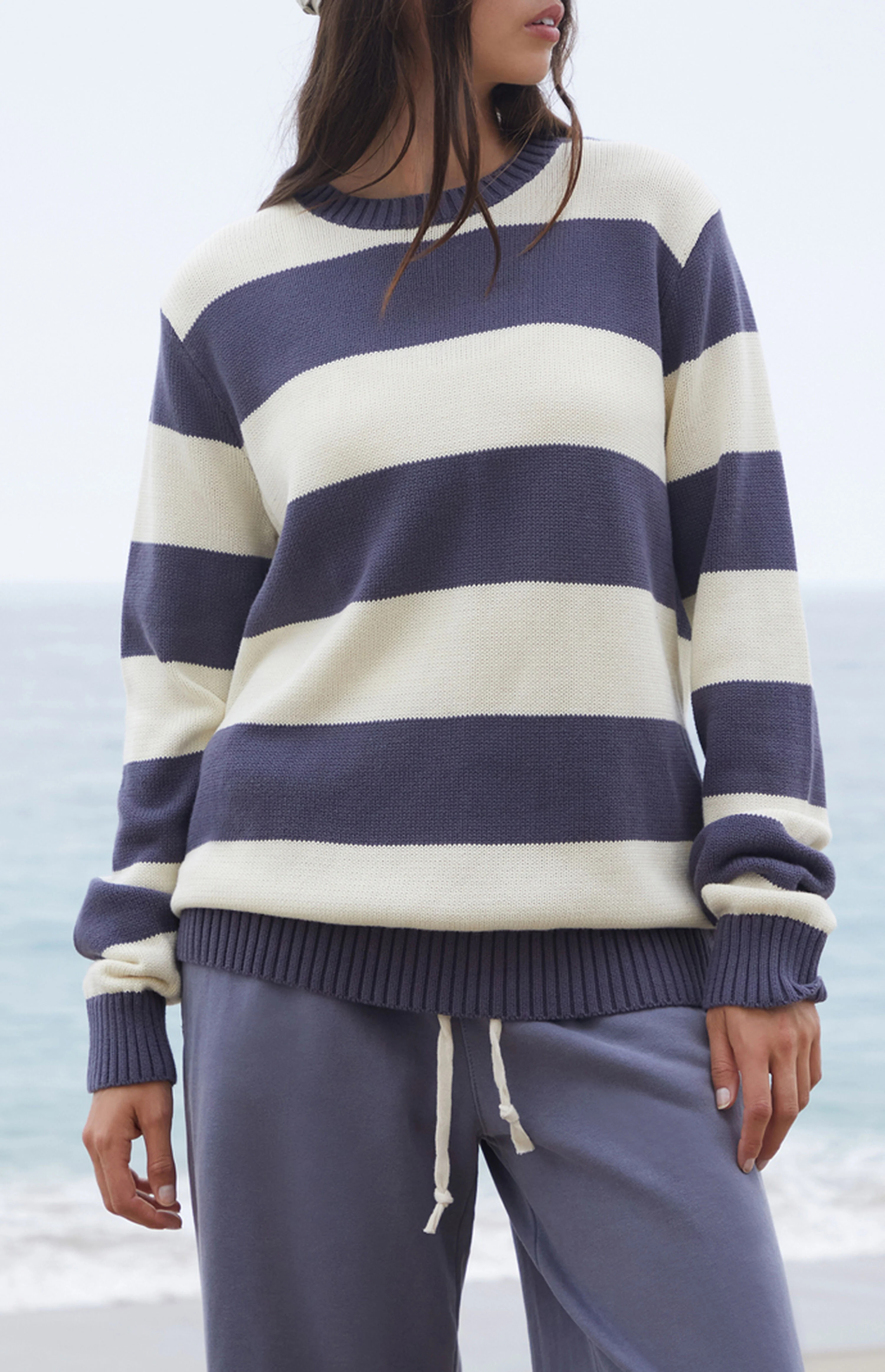 John Galt Blue Striped Sweater | PacSun