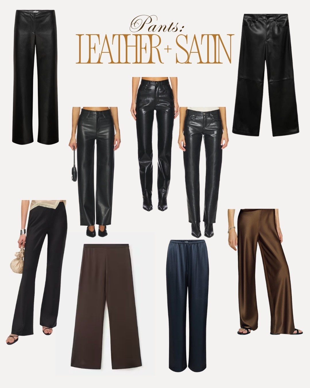 Leather and Satin pants 

#LTKootd #LTKspring