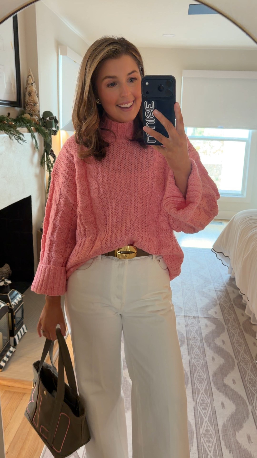 OOTD! Wearing a S in sweater and 26 in jeans!