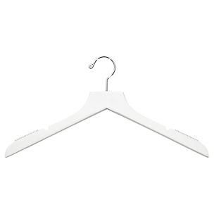 Wooden Shirt Hanger Ribbed Bar White Pkg/6 | The Container Store