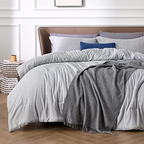 Bedsure Full Comforter Set - Grey Soft Bedding for All Seasons, Cationic Dyed Bed Set, 3 Pieces, 1 Full Size Comforter (82"x86") and 2 Pillow Shams (20"x26"+2") | Amazon (US)