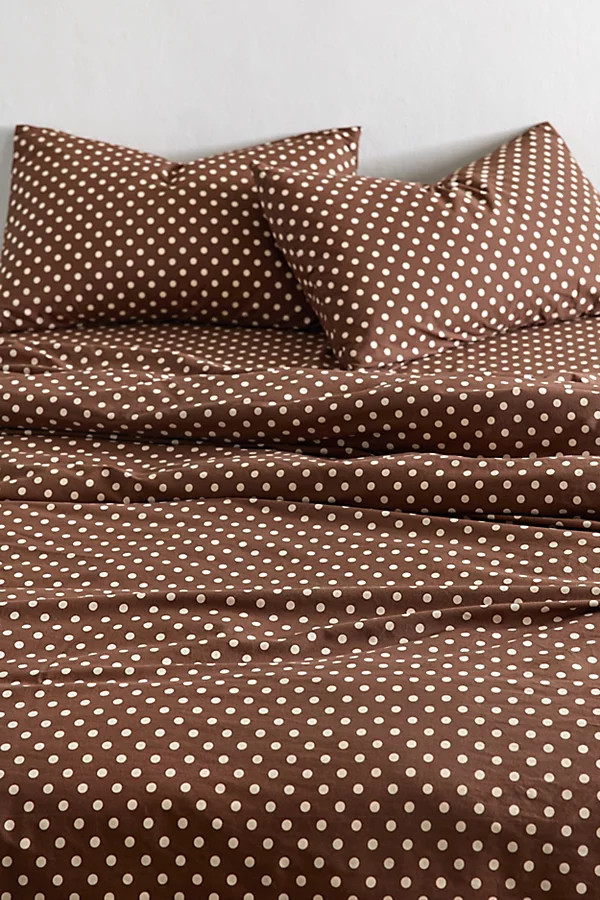 Jane Polka Dot Patterned Duvet Cover Set in Partridge/Eggnog at Urban Outfitters | Urban Outfitters (US and RoW)
