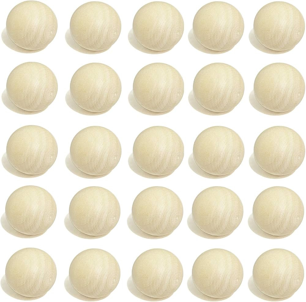 1 inch Natural Round Wooden Ball, Hardwood Balls, for Crafts and DIY Projects, Bag of 50. | Amazon (US)