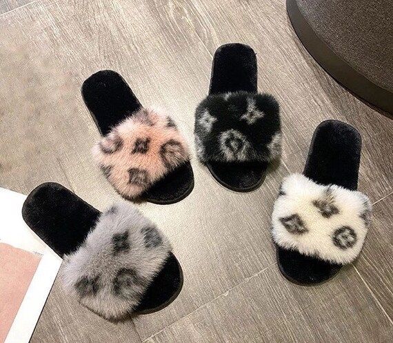 Prints Pattern Faux Fur Slippers  Unbranded Adults Winter | Etsy | Etsy (US)