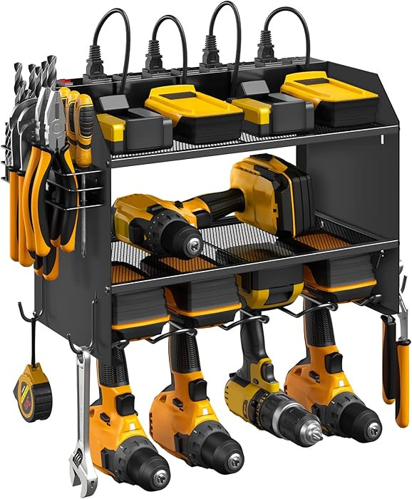 CCCEI Modular Power Tool Organizer Wall Mount with Charging Station. Garage Drill Storage Shelf w... | Amazon (US)