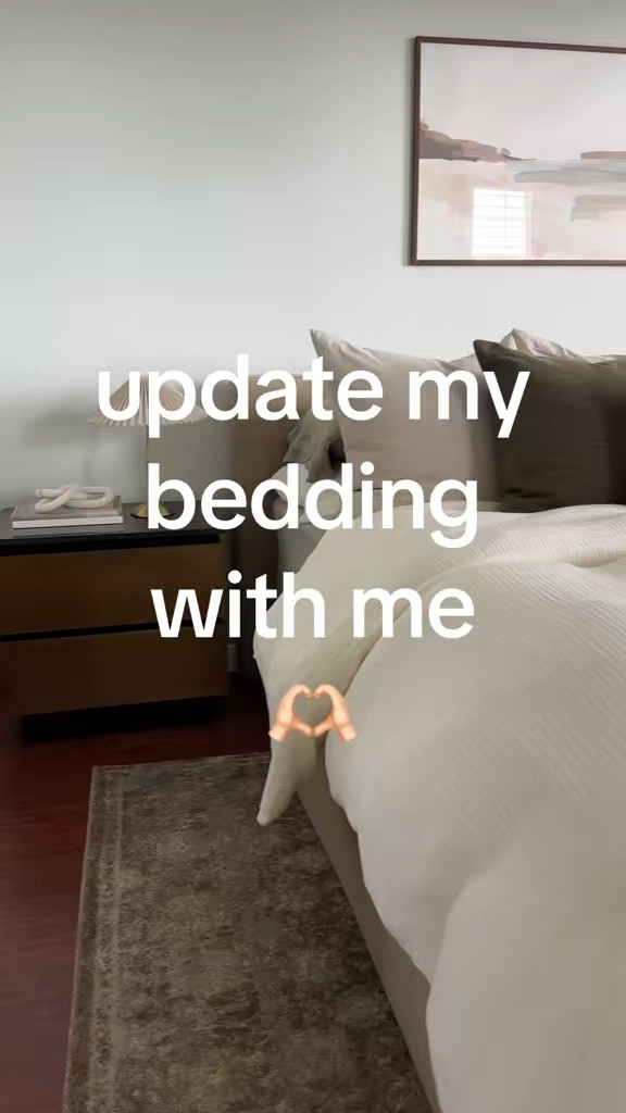 Organic green bedding, green and ivory bedding, fluffy bed, ivory duvet cover

#LTKHome