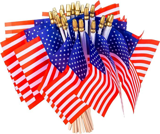 40 Pack Small American Flags on Stick 4*6 Inch Mini American Flags for 4th of July Decorations Me... | Amazon (US)