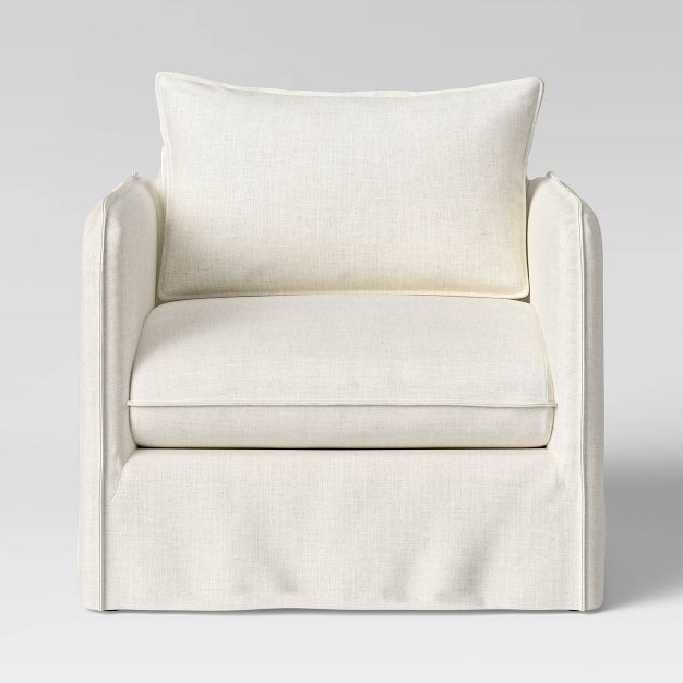 Berea Slouchy Lounge Chair with French Seams Linen - Threshold™ | Target