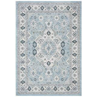 SAFAVIEH Isabella Blue/Cream 8 ft. x 10 ft. Geometric Area Rug-ISA916M-8 - The Home Depot | The Home Depot