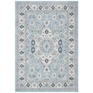 SAFAVIEH Isabella Blue/Cream 8 ft. x 10 ft. Geometric Area Rug-ISA916M-8 - The Home Depot | The Home Depot