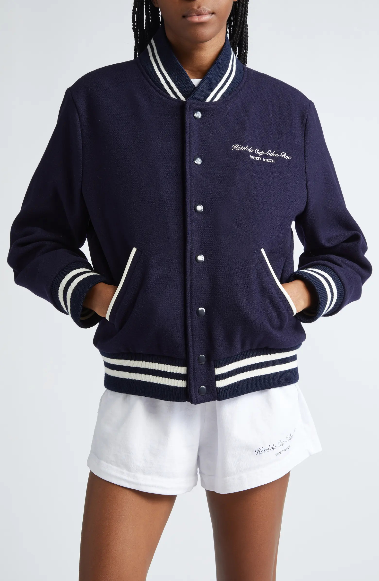 Sporty & Rich Eden Crest Wool Varsity Jacket | Nordstrom | Nordstrom
