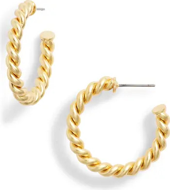 Madewell Puffed Rope Medium Hoop Earrings | Nordstrom | Nordstrom