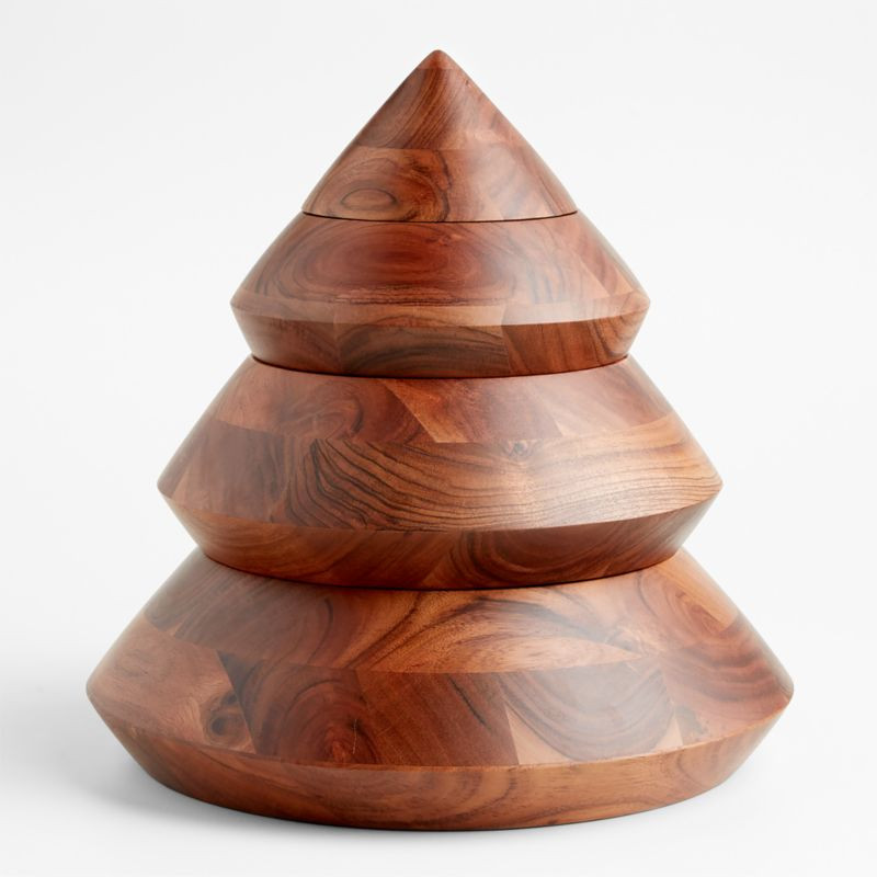 Carson Tree Wood Serving Bowls, Set of 3 | Crate & Barrel | Crate & Barrel