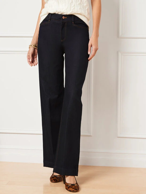 Ultra Wide Leg Trousers - Dakota Wash | Talbots