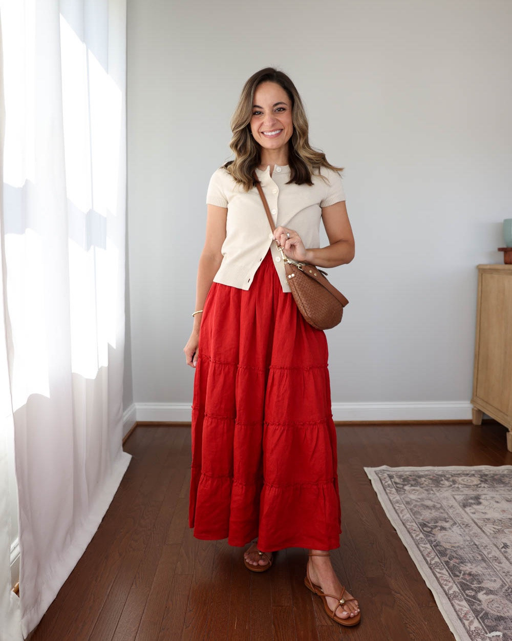 Banana Republic Factory short sleeve sweater styled three ways for petites!

Short sleeve cardigan (Banana Republic Factory): xxs

Outfit 1:
Red dress (Quince): xs
Sandals (Dolce Vita): tts

Outfit 2:
White skirt (J.Crew Factory)": xxs
Bag (Polene) unable to link
Shoes similar

Outfit 3:
Black pants (LOFT) petite xxs
Tote (Quince)
Shoes: tts 

My measurements for reference: I’m 4’10” and 105lbs. My bust, waist, and hip measurement is 32”, 24”, and 36”.

#LTKPetite #LTKSeasonal #LTKootd