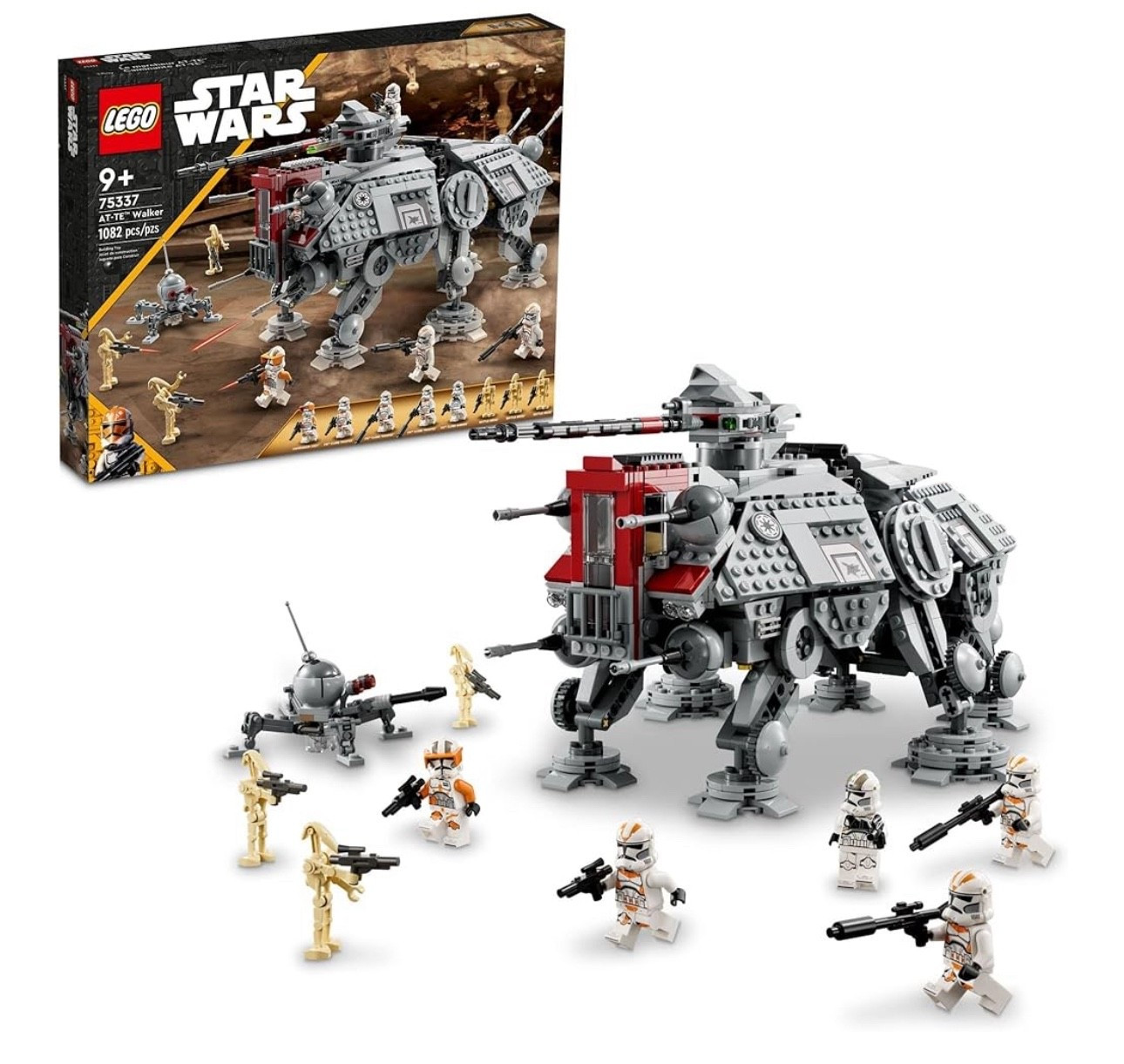 LEGO Star Wars at-TE Walker 75337 Poseable Toy, Revenge of The Sith Set, Gift for Kids with 3 212th Clone Troopers, Dwarf Spider & Battle Droid Figures

#LTKKids