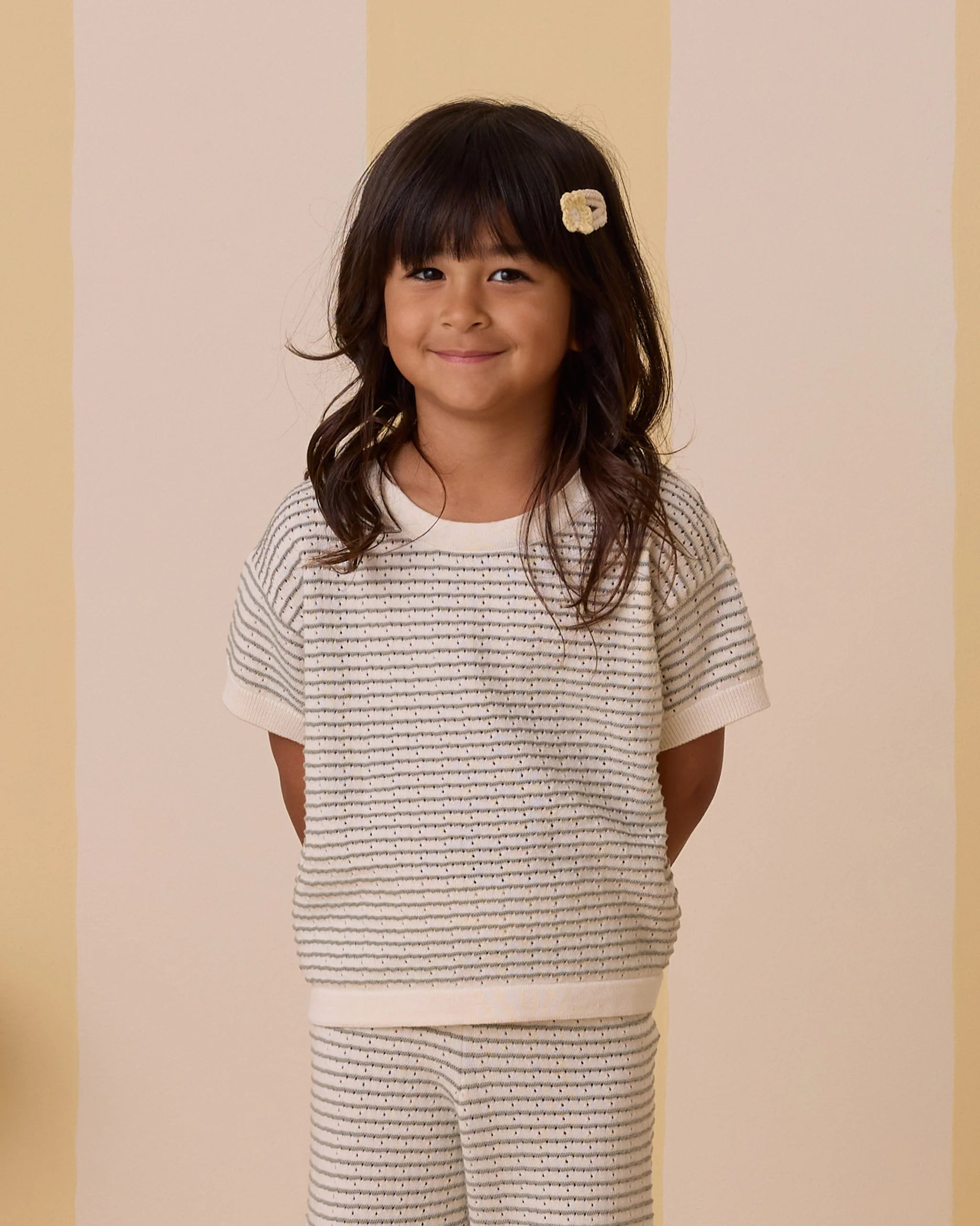 Rylee + Cru Kids Knit Boxy Tee | Sage Stripe | All About You