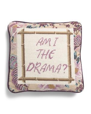 11x11 Drama Needlepoint Pillow | TJ Maxx