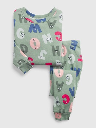 babyGap 100% Organic Cotton Alphabet Print PJ Set | Gap (US)