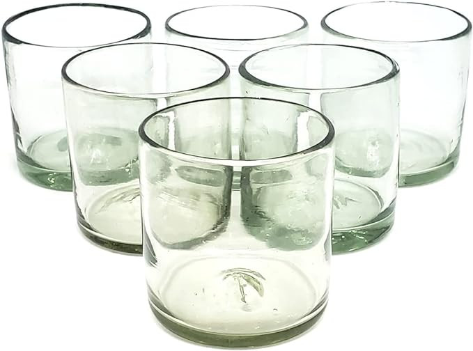 MexHandcraft Clear 12 oz Large DOF Glasses (set of 6), Recycled Glass, Lead-free, Toxin-Free (12o... | Amazon (US)