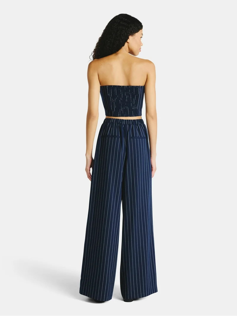 No Boundaries Sweetheart Neck Tube Top and Wide Leg Pants Set, 2-Piece, Women's - Walmart.com | Walmart (US)