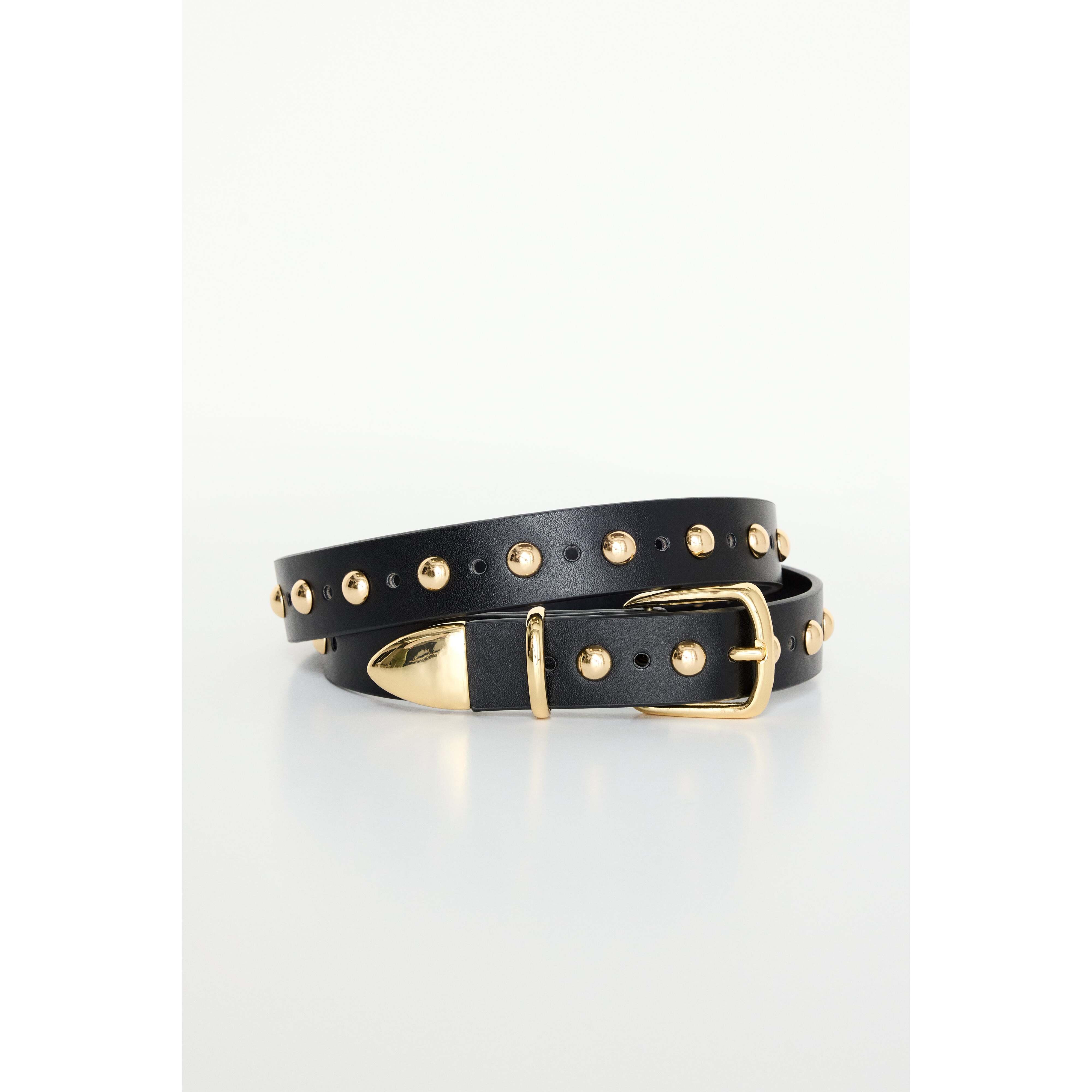 Women's Classic Studded Frontier Belt | Black, Size S/M | Good American by KhloÃ© Kardashian | Good American