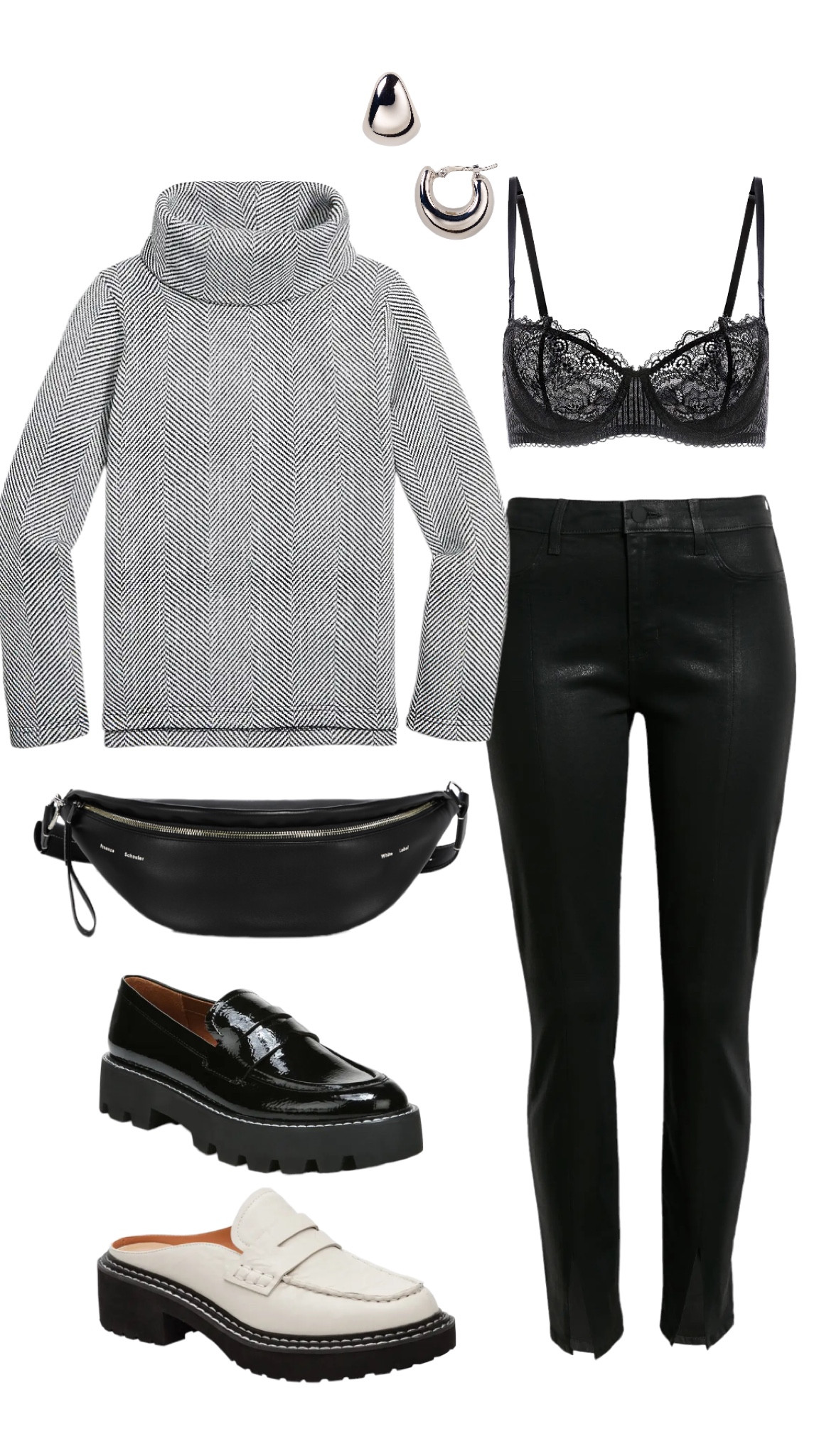 Fall outfit Inspo 🖤 

Lug-sole mule, Lug sole loafer, split hem, leather pants, chinos, sweater, turtle neck sweater, sling bag, bralette, tassel, split front leggings, comando, Bloomingdale’s, fall look, fall style, outfit Inspo, leather, tweed, herringbone, chunky heel, black, sale, sales, strappy heels, date night, ootd, style inspo, style inspiration, outfit ideas, leather skirt, mini skirt, button down, choker, necklace, loafers, diamond choker, blazer, outfit of the day, rings, ring, jewelry, accessories, leather pants, denim, jeans, bodysuit, shacket, sweater, holiday look, sequins, tote, tote bag, leather bag, ankle booties, sock booties, black boots,over the knee boots 

#LTKshoecrush #LTKworkwear #LTKfit