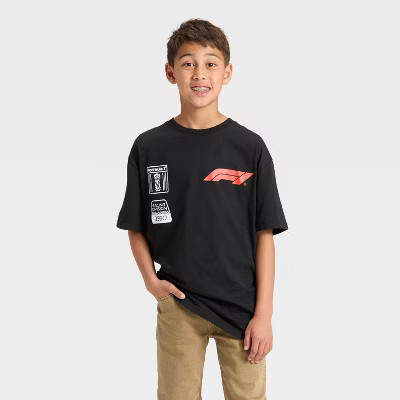 Boys' Formula One Short Sleeve Graphic T-Shirt - Black S | Target