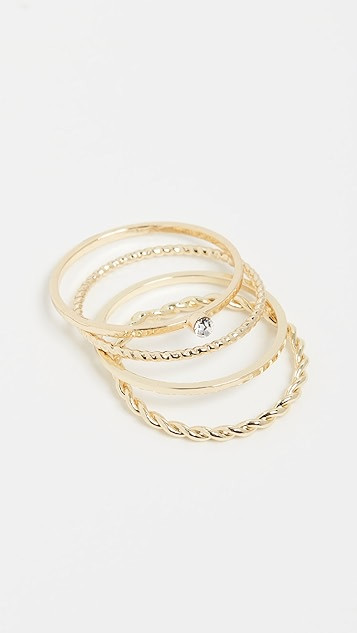 Layered Dainty Crystal Ring Set | Shopbop