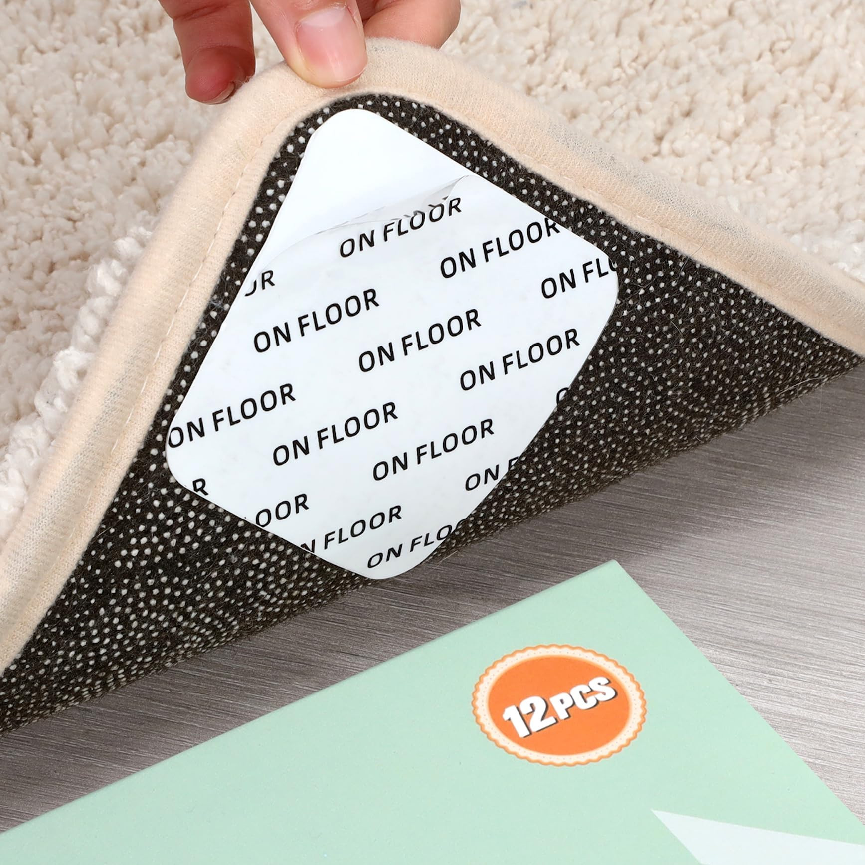 Home Techpro 12 PCS Rug Tape, Gripper for Rug for Hardwood Floors, Double Sided Reusable Under Ru... | Amazon (US)