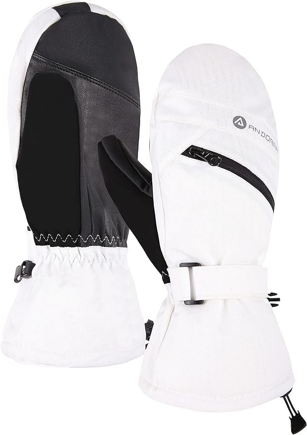ANDORRA Women's Touchscreen Ski and Snowboarding Mitten with Diagonal Zippered | Amazon (US)