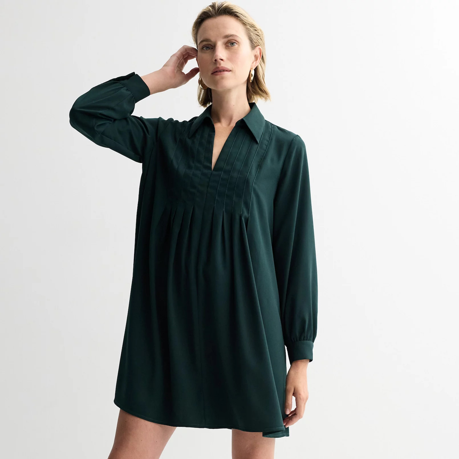 Women's Nine West Pintuck Mini Dress | Kohl's