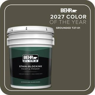 5 gal. #T27-01 Grounded Semi-Gloss Enamel Exterior Paint & Primer | The Home Depot