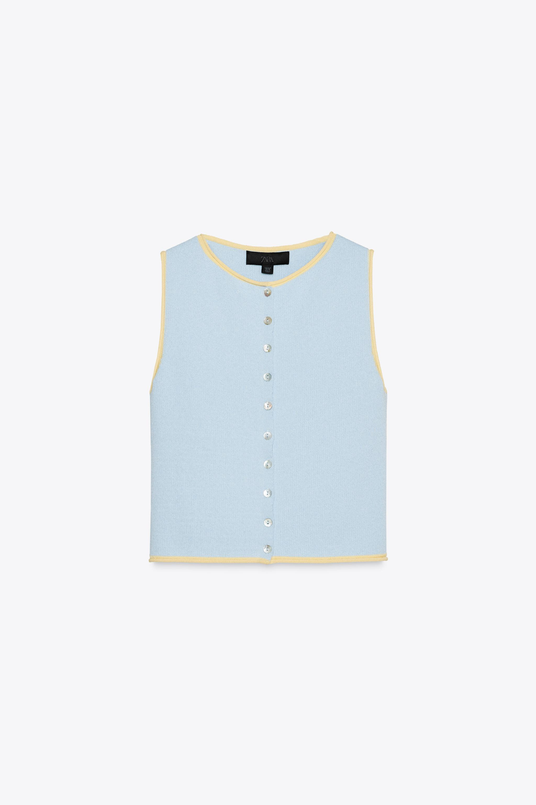 CONTRAST TRIM KNIT TOP | Zara US