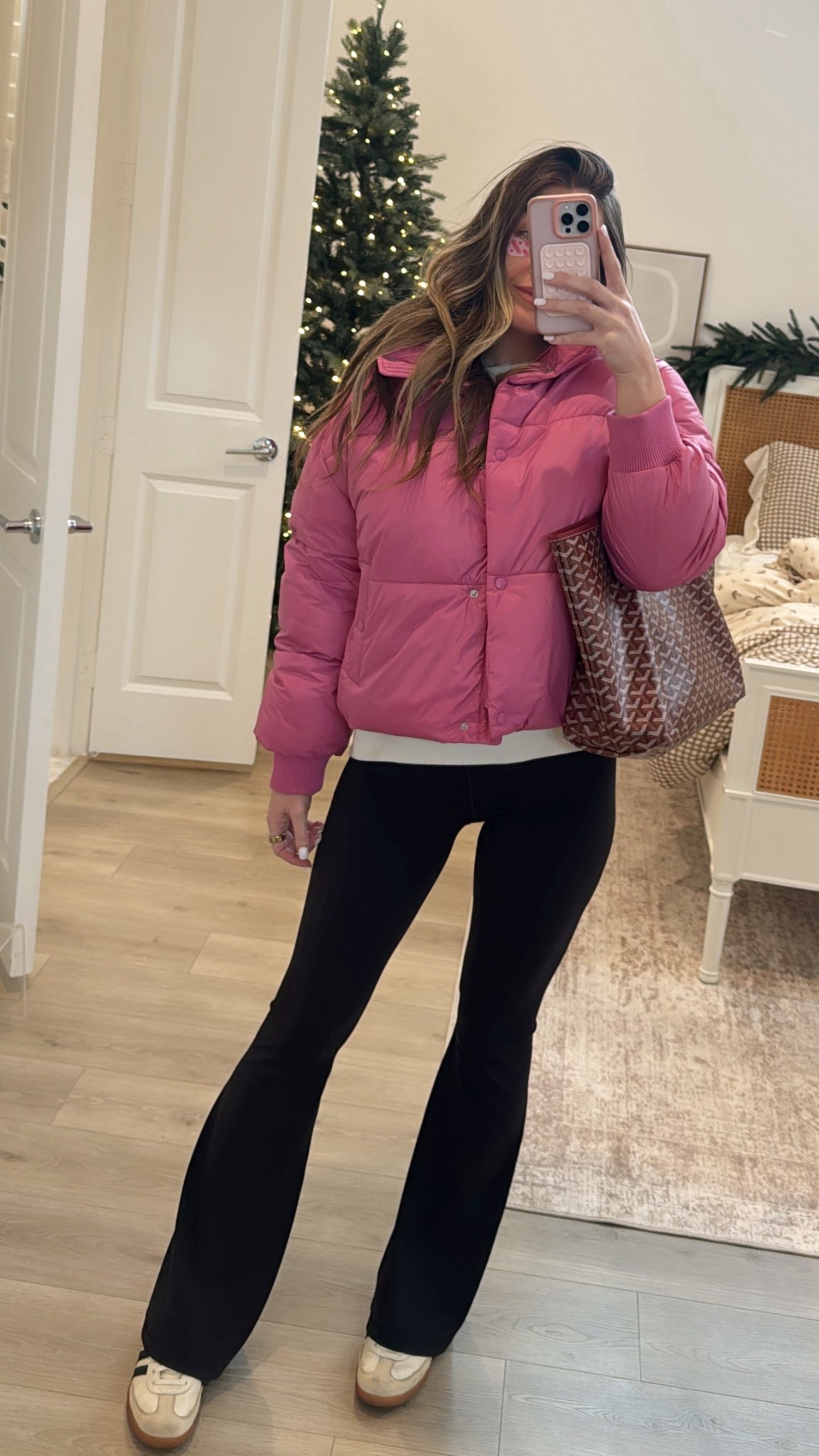 These flare leggings are my FAVORITE! They run true to size. I went with the tall length but if you're shorter than 5'8 get the regular length! 

#LTKFindsUnder50 #LTKmomlife