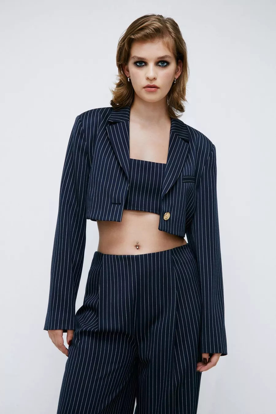Pinstripe Cropped Blazer | Nasty Gal US