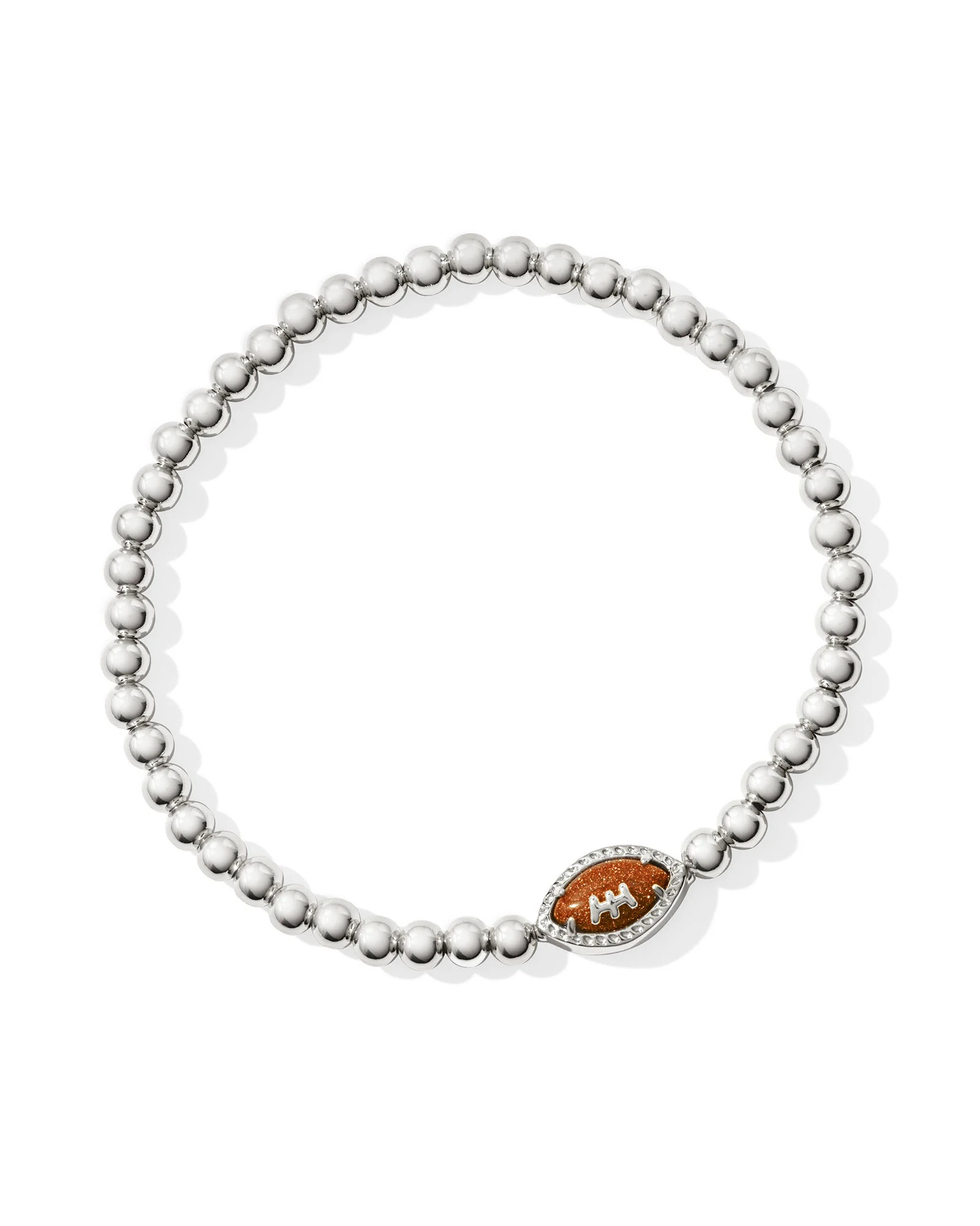 Football Silver Stretch Bracelet in Orange Goldstone | Kendra Scott