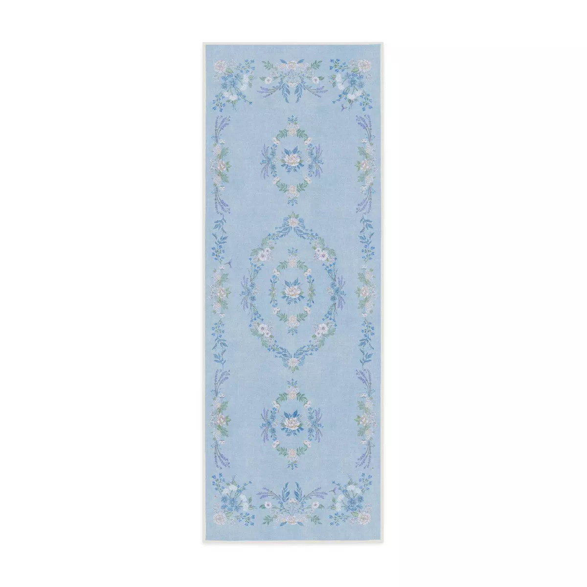 Ruggable Washable Bridgerton Aubrey Hall Garden Rug Blue | Target