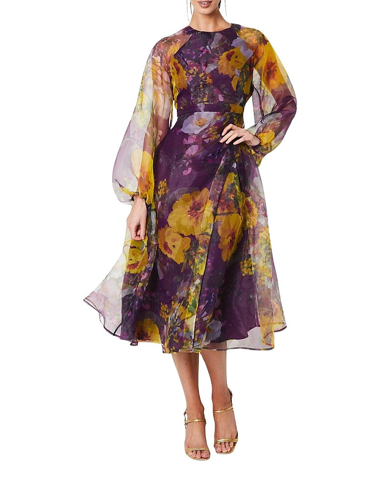 Coast Organza Puff Sleeve Midi Dress | Bloomingdale's (US)