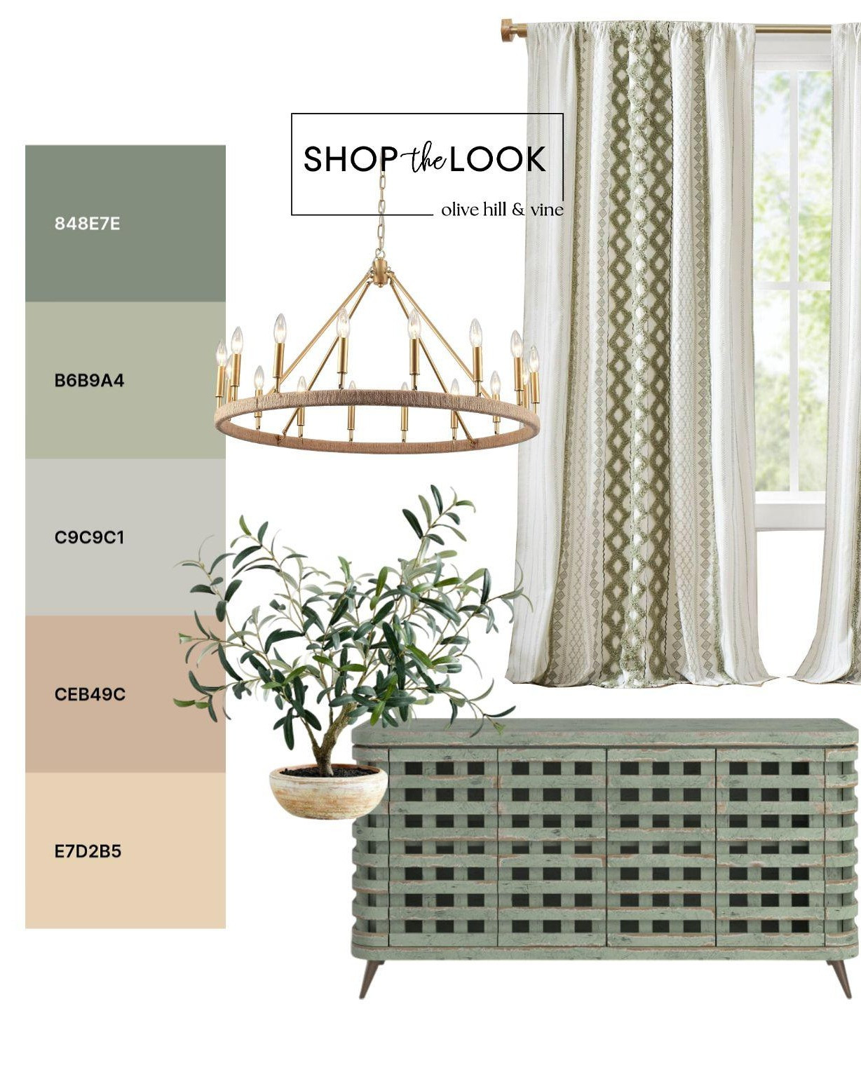Sage green sets the tone in this fresh dining mood board—layered with warm wood, soft neutrals, and subtle texture. From the woven cabinet to patterned drapery, every piece feels relaxed, refined, and effortlessly pulled together. 

 

#LTKHome #LTKSaleAlert