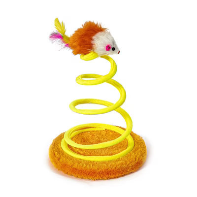 Interactive Cat Toy – Plush Mouse with Spring Coil and Feather Tail, Bouncy Teaser for Indoor Cats & Kittens | Target