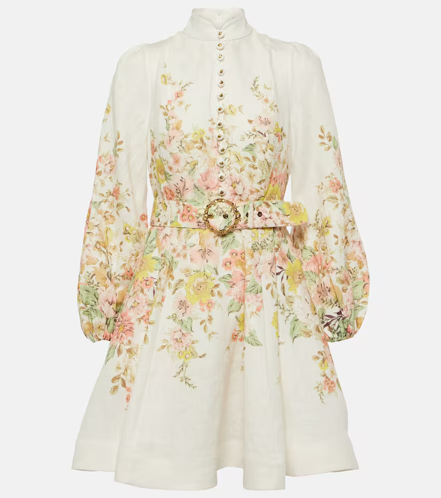 Zimmermann Matchmaker floral linen minidress | Mytheresa (UK)