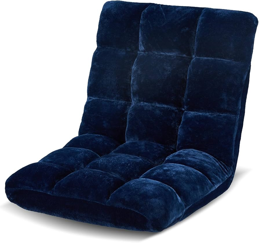 Folding Floor Chair 14-Poistion Cushioned Adjustable Floor Lazy Sofa Chair w/Breathable Cotton & ... | Amazon (US)