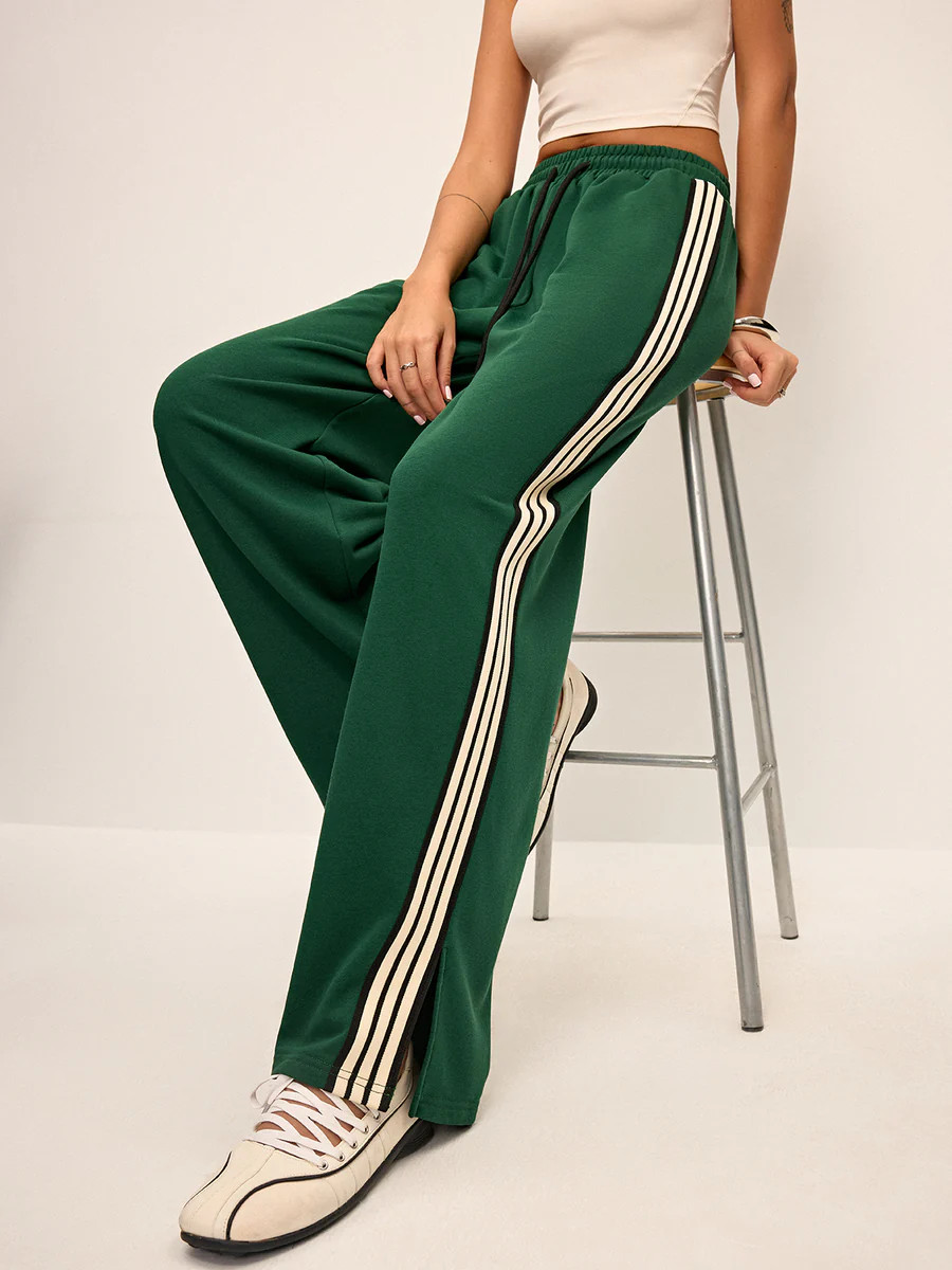 Side Stripe Wide-Leg Sweatpants | Commense