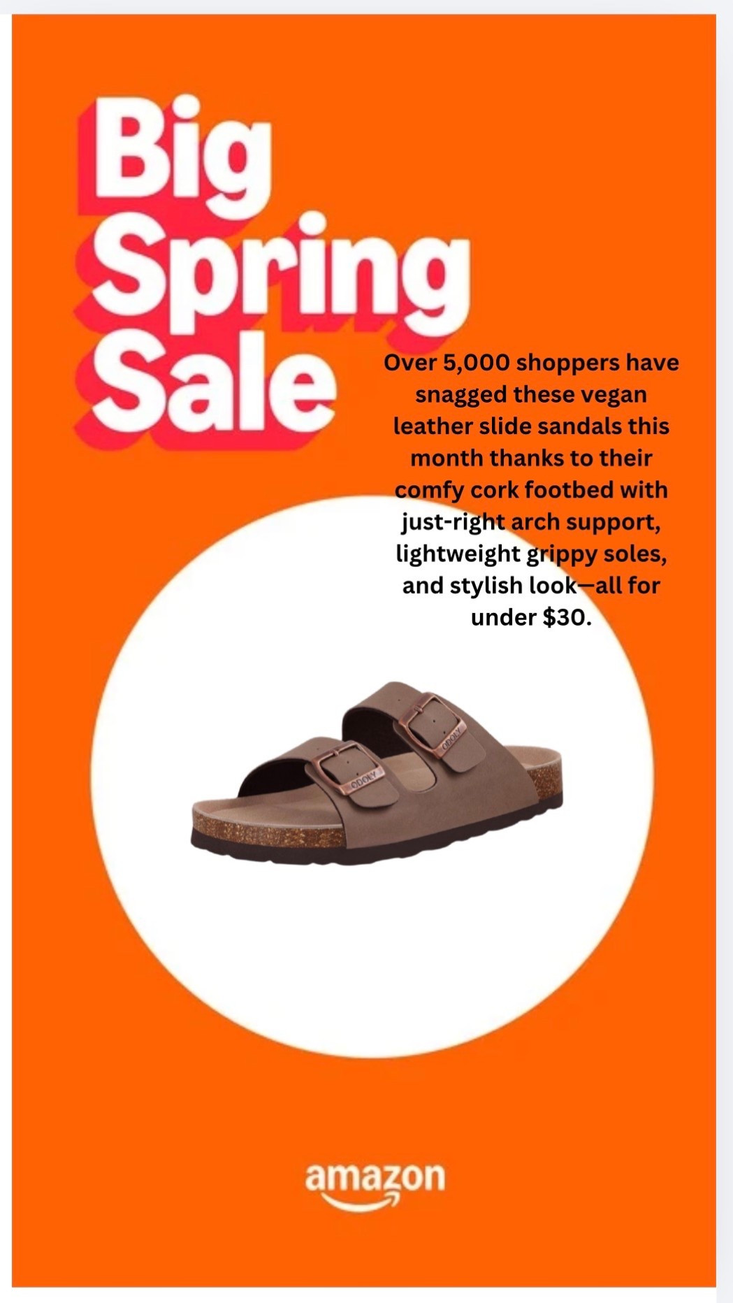 Over 5,000 shoppers have snagged these vegan leather slide sandals this month thanks to their comfy cork footbed with just-right arch support, lightweight grippy soles, and stylish look—all for under $30.  Amazon big spring sale  

#LTKSaleAlert #LTKootd #LTKgrwm